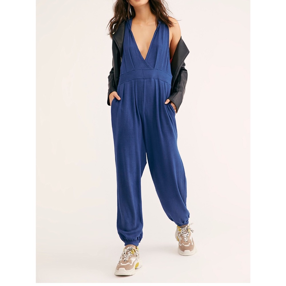 FP- hoodie soft comfy jumpsuit-1st pic from website - red color